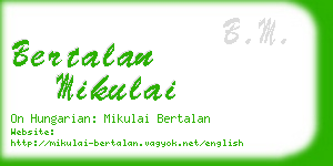 bertalan mikulai business card